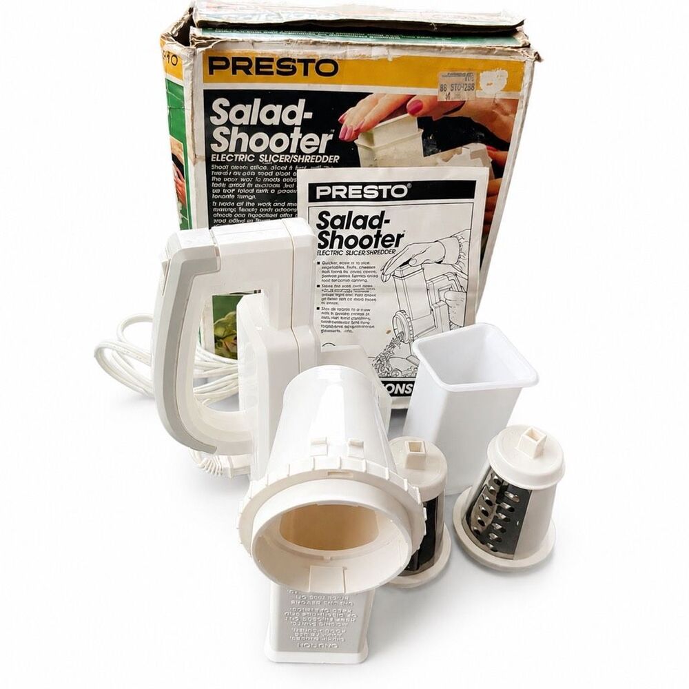 Vintage Presto Salad Shooter Electric Slicer Shredder Model 02910 Tested Clean